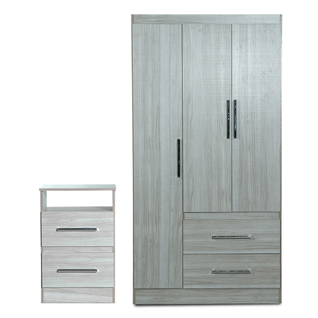 Combo para Dormitorio Placard y Mesa de Luz Reforzados Maximo Fortaleza Marfil