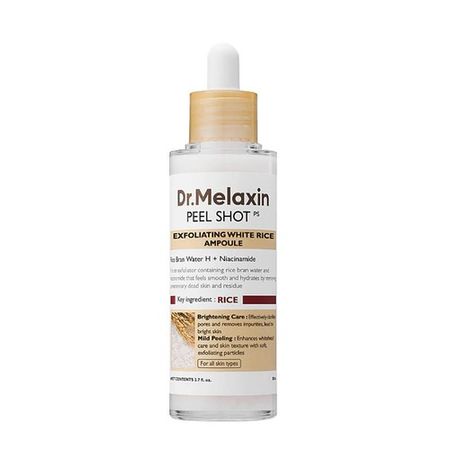 Dr.Melaxin Peel Shot White Rice Ampoule 80ml | Ampoule Exfoliante Arroz Blanco Poros