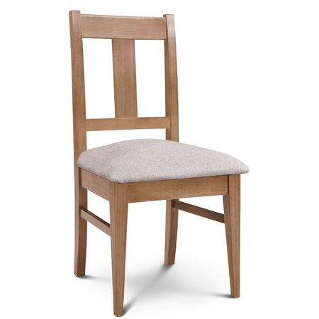 Silla de Comedor Euro lustre Abedul Tapizado Shot Latte Espacity