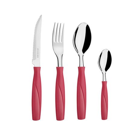 Juego De Cubiertos 20 Piezas Itaparica Brinox Rojos ( 6000/757)