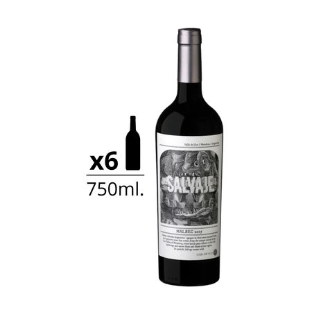 Vino Tinto El Salvaje Malbec Caja x 6