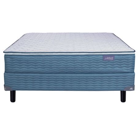 Colchon y Sommier Inducol April Azul 2 plazas 130x190x24cm de Resortes Bonnell y Pillow Top de Jackard