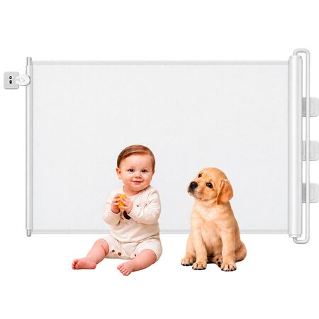Puerta De Seguridad barrera Retráctil 130 x 78 cm Bebes y Mascotas