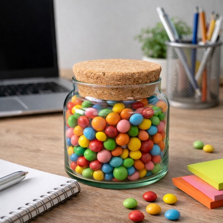 Frasco Vidrio Reciclado Tapa Corcho 570 ml Pasabahce