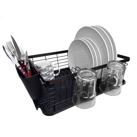 Escurridor De Platos Acero Pintado Negro Hogar Actual