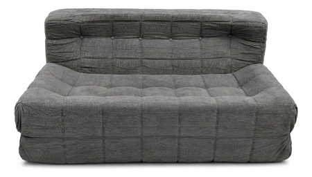 Sillón King-house Camelia 2 Cuerpos Alta Densidad Gris Oscur Gris oscuro / Liso