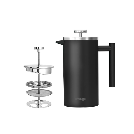 Cafetera Prensa Francesa Embolo Waggs Acero Inoxidable 350ml Negro