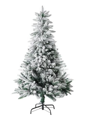Arbol De Navidad Nevado Con Base De Metal 120cm