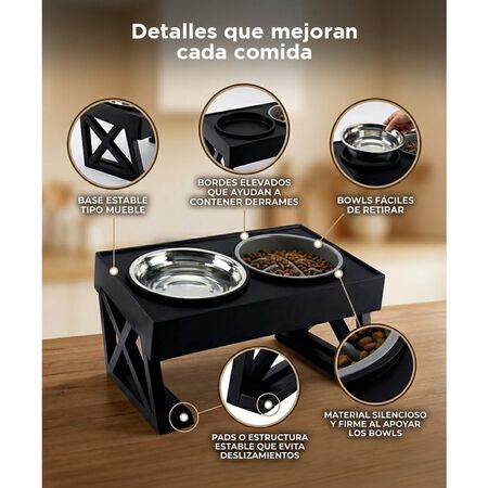 Cuenco Elevado Mueble para Mascotas Gadnic PET09 Platitos de Agua y Comida