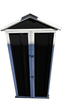 Armario Deposito Galpon de jardin 1x057x2 Negro + piso + estante DON ACERO 
