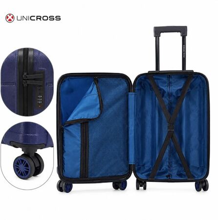 Valija Carry On 20" Unicross con Ruedas 360° con candado de combinación + Bolso Neceser Toilet Bag