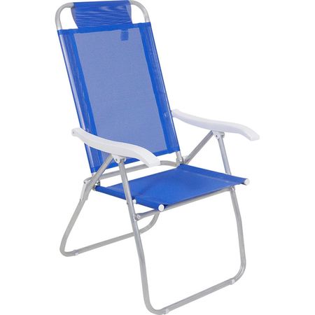 Reposera De 4 Posiciones Bel Aluminio Poliester Pvc Azul Azul