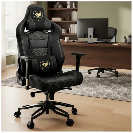 Silla Gamer Cougar Titan Pro Black Royal Base Aluminio Negro/royal Cuero Sintetico/gamuza Sintetica
