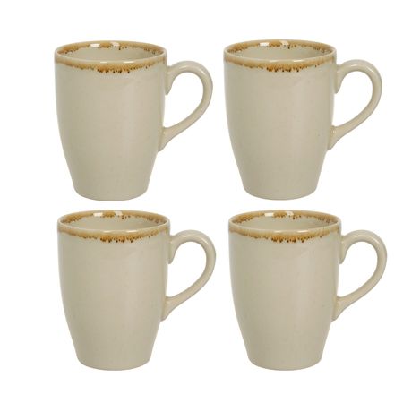 Set x 4 Jarro Taza Mug 350 cc Turquia Cafe Te Pearl Beige 