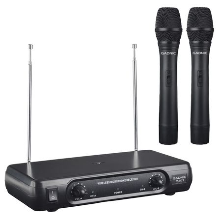 Micrófono Inalámbrico Gadnic M203 de Mano Ideal Karaoke Conferencias 2CH
