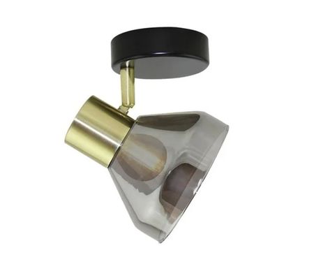 Aplique Scotch Pared O Techo 1 Luz Con Tulipa Vidrio Humo E27