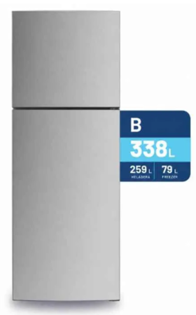 Heladera No Frost Top Mount BGH BRT33014A Inverter 338Lts Dark Silver