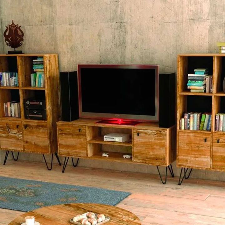Rack Tv Linea Industrial Negro y Atakama Re141/Tv - Vista 3