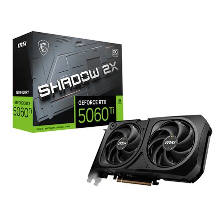 Placa De Video MSI GeForce RTX 5060 Ti Shadow 2X OC Plus 16GB GDDR7 912-V535-218