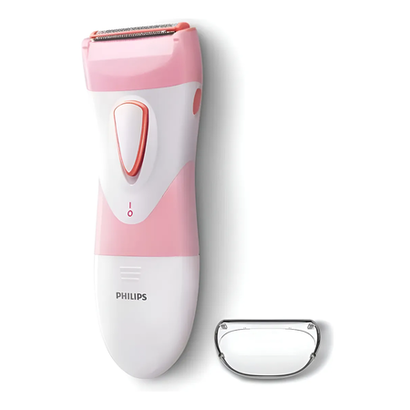 afeitadora electrica philips hp6306 rasura femenina a pila rosado/blanco