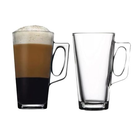 Set x 2 Taza Vaso Vidrio 385 cc Cappuccino Submarino Vela Pasabahce