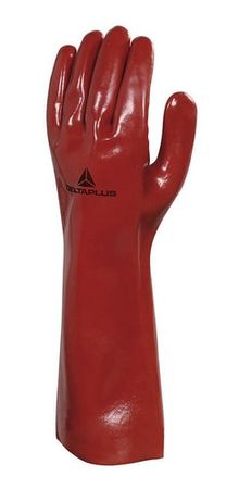 Guante De Pvc Rojo C Soporte De ALG-long 40cm N°10 Delta Plu