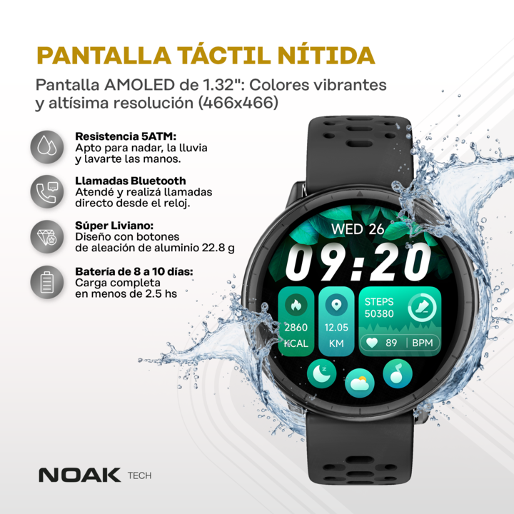 Smartwatch Noak S1 Active 1.32" Amoled 5ATM GPS - Vista 3