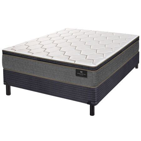 Colchon y Sommier King Koil Finesse Queen Size 150x190x27cm de Resortes LFK con Pillow de Espuma Firme