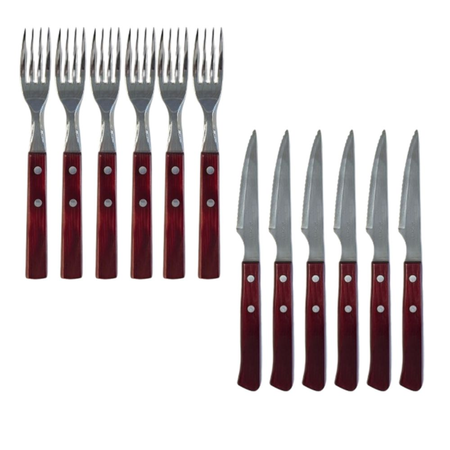 Set x 12 Cubiertos Madera Premium Sollewood  6 personas