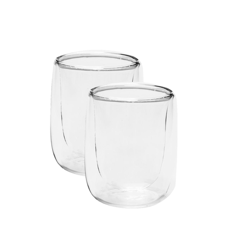 2 Tazas Vaso Macchiato Doble Vidrio Larhaus Barista 120cc Transparente Macchiato