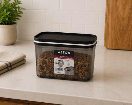 Frasco Contenedor Plastico Tapa Vertedor 1250 ml Yerbatero Aston