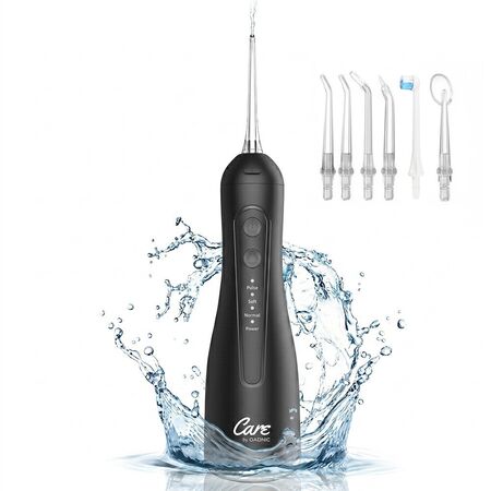 Irrigador Bucal Portátil Negro Care By Gadnic 300ml Recargable 4 Modos de Limpieza