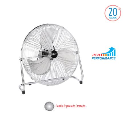 Ventilador de piso Liliana VTFM20 turbo gris con 3 palas color plateado de metal, 20" de diámetro