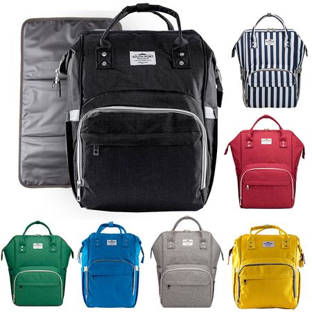 Mochila Maternal Negra South Port S47 By Gadnic con Cambiador Mochila Porta Mamaderas Térmica