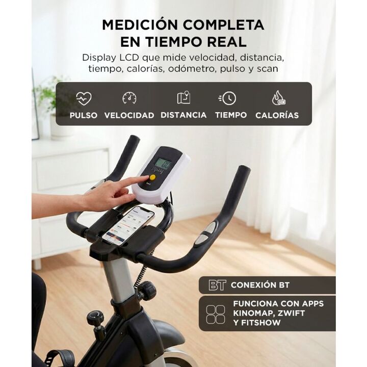 Bicicleta Fija Force By Gadnic THG799 Spinning Hasta 120 Kg Volante de Inercia 6 Kg - Vista 3
