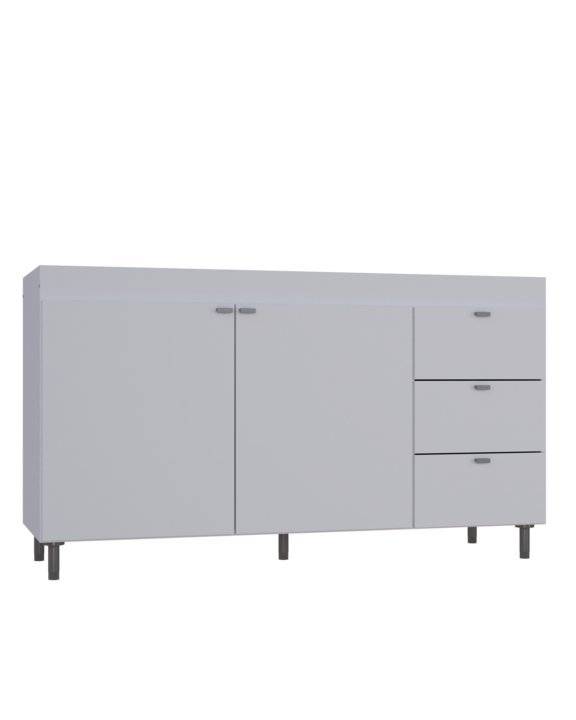 BAJO MESADA ORLANDI 4014 1.40 3C 2P BLANCO - Vista 2
