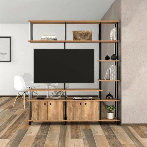 Rack de TV Industrial DS Home 180 x 30 x 162 cm Roble Atakama - Vista 2