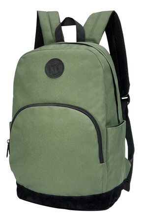 Mochila Kossok Emiro - Escolar - Urbana - Reforzada Verde/Negro Liso
