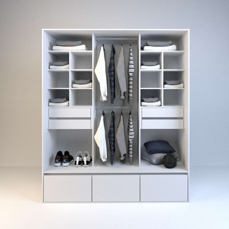 Vestidor 1,80m Alto 4 Cajones 3 Zapateros Everest Tables