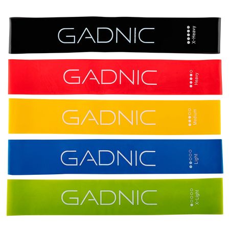 Bandas Elásticas Gadnic Isométricas Kit x5 Super Resistentes