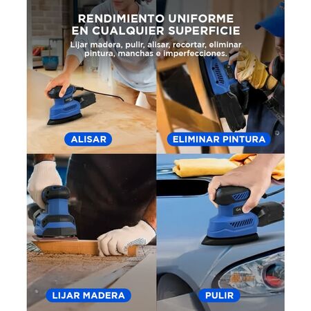 Lijadora Eléctrica Gadnic + 5 Hojas de Lija 130w 1300 rpm