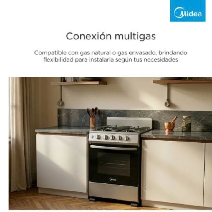 Cocina Multigas 4 Hornallas 50cm 20tmg4pgar1 Gris Midea - Vista 13