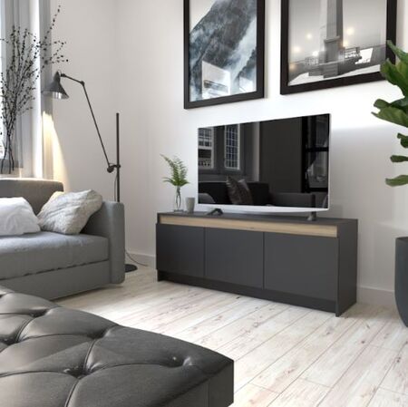 Mesa Tv Linea Home 2 Est 3 Ptas 1151 Negro/Olmo Tables