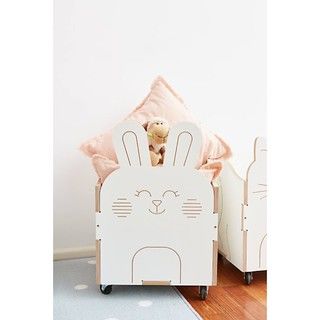 Juguetero Bunny Color Blanco y Roble.