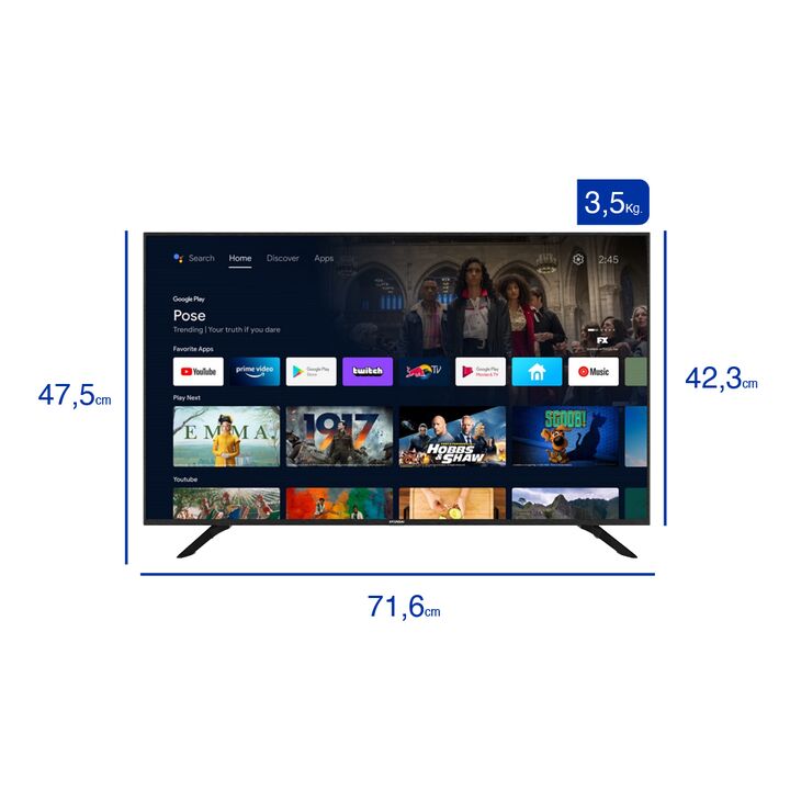 Smart Tv Hyundai 32" HD Android Tv - Vista 2
