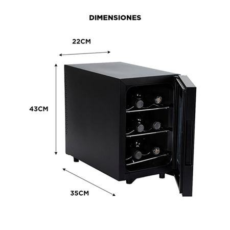 Cava De Vinos Ziyen Capacidad 6 Botellas Refrigeración Iluminación Interior LED