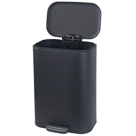 Cesto de Basura Rectangular Con Pedal Negro Mate 20 Lts