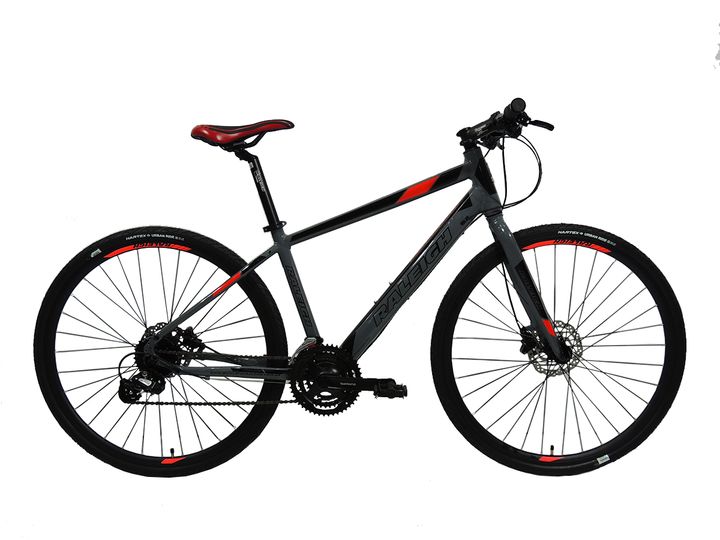 Bicicleta Raleigh Urban 1.1 R28" - Talle 21"/XL - Gris/Rojo -Cuadro de aluminio- Frenos a discos Hidráulicos- 24 Vel. - Vista 1