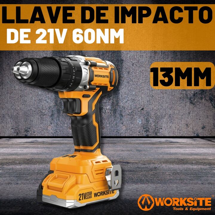 Taladro Percutor 13 Mm Brushless Worksite Rpm 1800 65nm - Vista 2