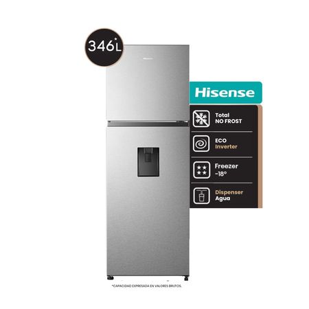 Heladera Hisense RT3N320NMC Inverter Inox 346 Lts